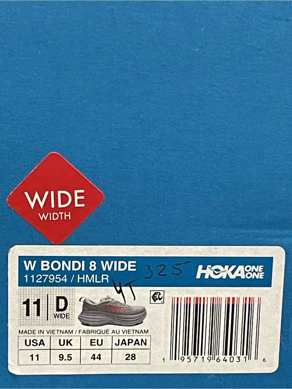 NEW!!! Hoka Bondi 8 wide Running Shoes - Light Gray with Peach Logos sz 11-D